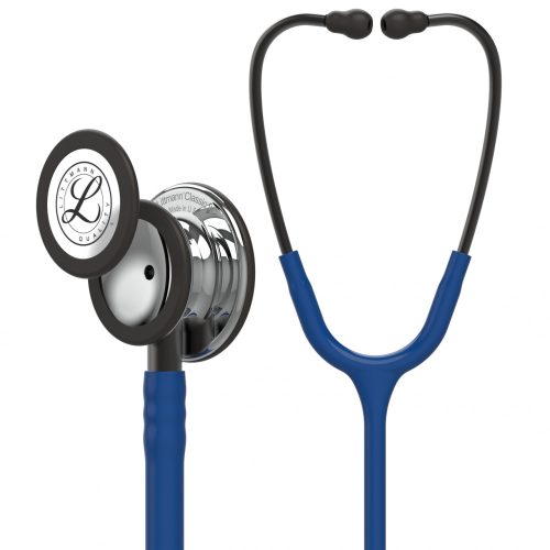 3M™ Littmann® Classic III™ Fonendoszkóp 5863, tengerészkék cső, füstszínű szár és fejhallgató, tükörfelületű hallgatófej, 69cm