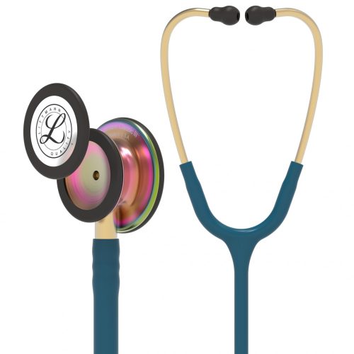 3M™ Littmann® Classic III™ Stethoskop zur Überwachung, 5807, regenbogenfarbenes Bruststück, karibikblauer Schlauch, 69 cm