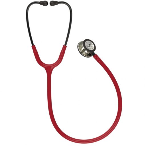 3M™ Littmann® Classic III™ Monitoring Stethoscope, Champagne - Finish Chestpiece, Burgundy Tube, Smoke Stem and Headset, 27 inch, 5864