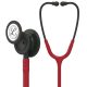 3M™ Littmann® Classic III™ Stethoskop zur Überwachung, 5868, Black-Edition Bruststück, Schlauchanschluss und Ohrbügel in Schwarz, burgunderroter Schlauch, 69 cm