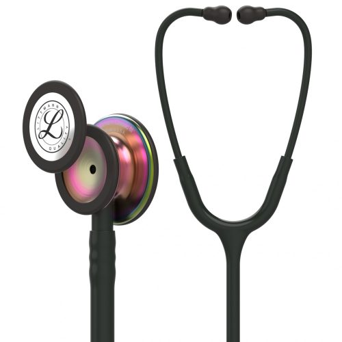 3M™ Littmann® Classic III™ Fonendoszkóp 5870, fekete cső, fekete szár és fejhallgató, szivárványszínű hallgatófej, 69cm