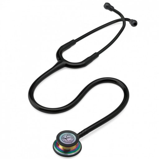 3M™ Littmann® Classic III™ Monitoring Stethoscope, Rainbow-Finish Chestpiece, black stem and headset, Black Tube, 27 inch, 5870