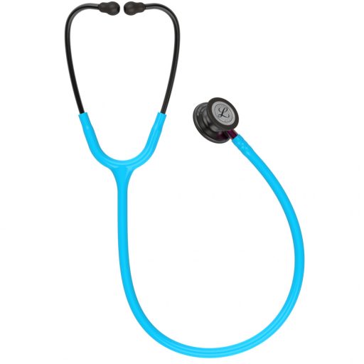 3M™ Littmann® Classic III™ Monitoring Stethoscope, Smoke Chestpiece, Turquoise Tube, Pink Stem and Smoke Headset, 27 inch, 5872