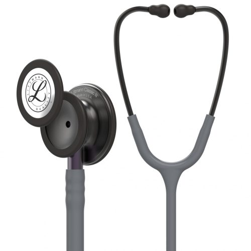 3M™ Littmann® Classic III™ fonendoszkóp 5873, szürke cső, füstszínű hallgatófej, szürke-ibolyaszínű csőszár, füstszínű fejhallgató, 69cm