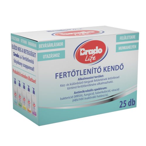 BradoLife fertőtlenítő kendő - 25db