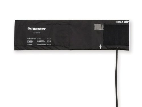 Fekete tépőzáras vérnyomásmérő mandzsetta Riester. Felnőtt méret/ 1 csővel