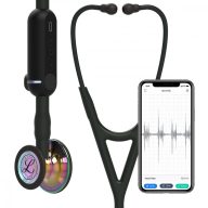   3M™ Littmann® CORE Digital Stethoscope, 8572, High Polish Rainbow Chestpiece, Black Tube, Stem and Headset, 69 cm