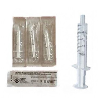 2-teilige Spritze 2ml PVC latexfrei, mit Luer-Slip-Anschluss, 100 Stück