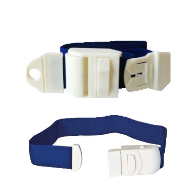 Blood collection clamp with buckle - blue