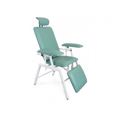 Blood collection chair with footrest in several colours