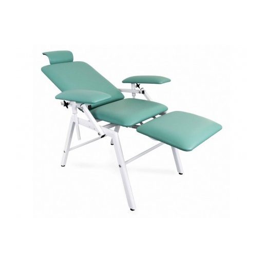 Blood collection chair with footrest in several colours