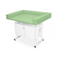 Infant examination table with cabinet