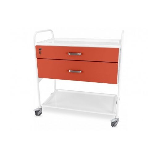 Hospital trolley with 2 drawers