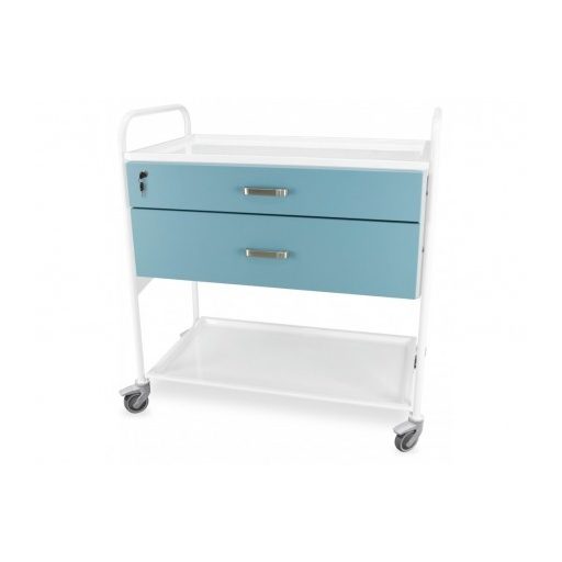Hospital trolley with 2 drawers