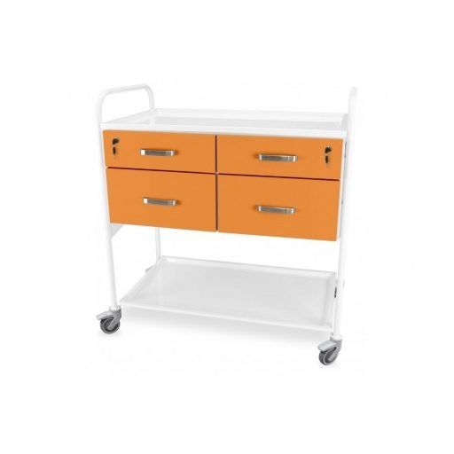 Hospital trolley with 4 drawers