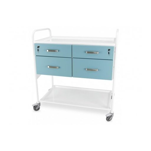 Hospital trolley with 4 drawers