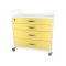 Hospital equipment trolley with 4 large drawers
