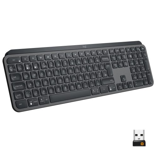 Logitech MX Keys Advanced Wireless Keyboard, Illuminated, International assignment, Graphite grey