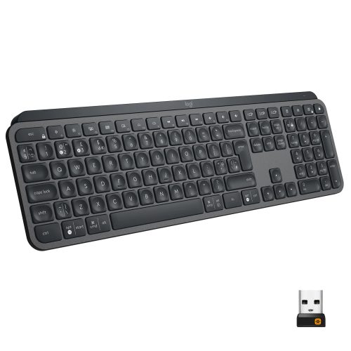 Logitech MX Keys Advanced Vezeték nélküli billentyűzet, Világítás, Nemzetközi kiosztás, Grafitszürke