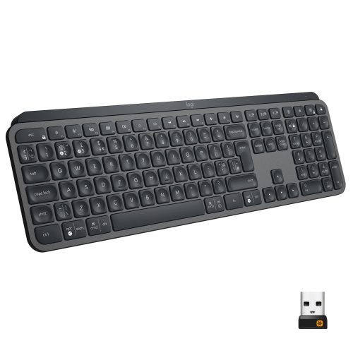 Logitech MX Keys Advanced Vezeték nélküli billentyűzet, Világítás, Nemzetközi kiosztás, Grafitszürke