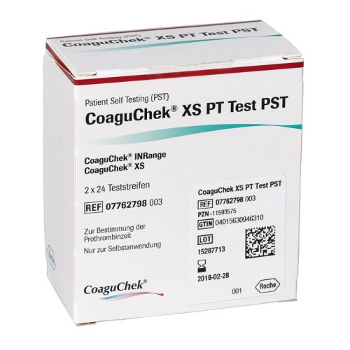 CoaguChek INRange XS PT PST tesztcsík 48 db, új CoaguChek INRange készülékhez