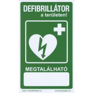   Aufkleber mit Defibrillator-Indikator mit der Aufschrift "Defibrillator in der Umgebung"