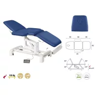   Winterthur Flex-3 Elektrycznie regulowane łóżko testowe z podłokietnikiem 62 cm