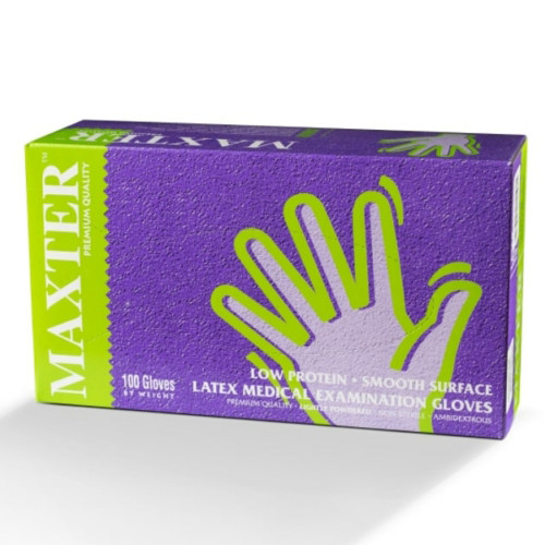 Maxter lateksowe pudrowane rękawiczki do badań 5,5gr, XL,100 szt