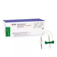   BD Vacutainer UltraTouch Push Button blood collection set 23G blue-green, 0.6 x 19 mm, with 178 mm tubing, 50 pcs/box, Ref: 367392
