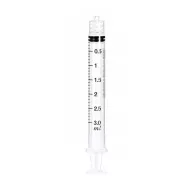   BD Plastipak Luer-Lock syringe 3 ml, 3-piece, 0.1 ml graduation, 200 pcs/box, Ref: 309658