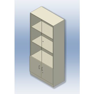 2 glass-door standing cabinets 90x45x180
