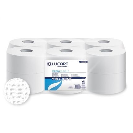 Toilettenpapier Lucart Strong 19 J, 2-lagig, 19cm Durchmesser, Zellulose, 12 Rollen
