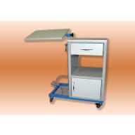   Kombinierter Nachttisch aus Metall mit beidseitig drehbarer Tischplatte