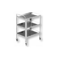   Instrumententisch aus Edelstahl mit 3 Einlegeböden, Rädern, 70x50x80
