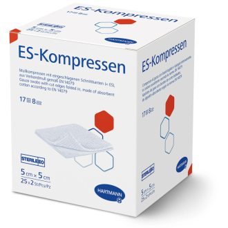 Es-Kompressen 5x5cm 8-layer sterile dressing