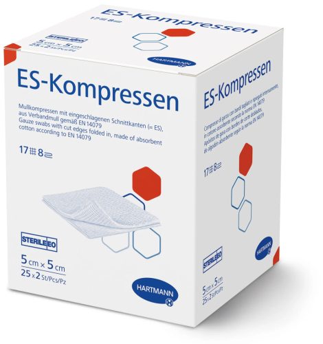 Es-Kompressen 5x5cm 8 rétegű steril kötszer