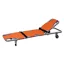 2-in-1 Foldable Stretcher Chair, Orange, with Two Wheels