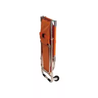 2-in-1 Foldable Stretcher Chair, Orange, with Two Wheels