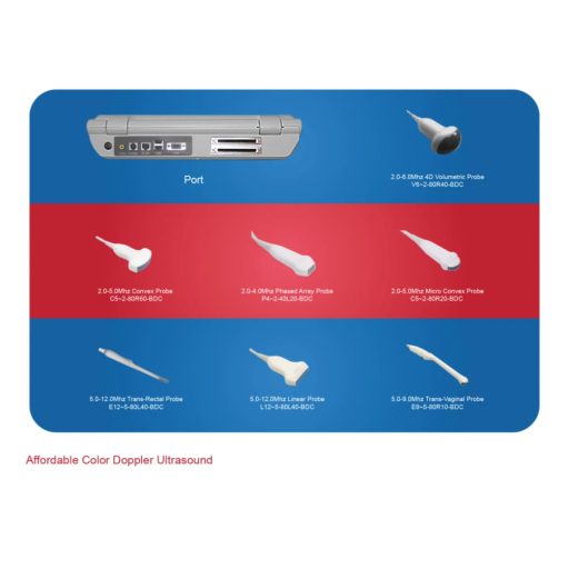 Contec CMS1700B przenośny kolorowy ultrasonograf system diagnostyczny, kolorowy doppler + sonda