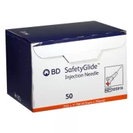   BD SafetyGlide safety injection needle 25G orange, 0.5 x 25 mm (1"), 50 pcs/box, Ref: 305916