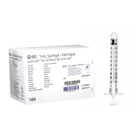   BD Plastipak Luer-Lock syringe 1 ml, 3-piece, 0.01 ml graduation, 100 pcs/box, Ref: 309628