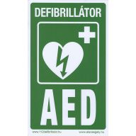   Aufkleber mit Defibrillator-Indikator mit der Aufschrift "Defibrillator - AED"