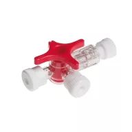 BD Connecta 3-way stopcock, red, 100 pcs/box, Ref: 394605