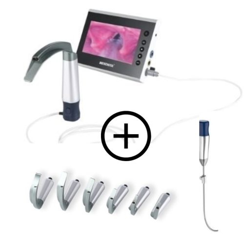 Wideolaryngoskop wielokrotnego użytku BD-M7DF z 7" monitorem set