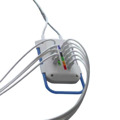 System elektrod podciśnieniowych Strässle EASY II do badań EKG wysiłkowego (6 elektrod podciśnieniowych z kablem o długości 1 m, 4 elektrody podciśnieniowe z kablem o długości 1,3 m)