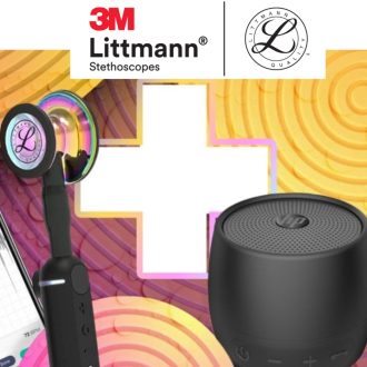   Littmann Core Digital Stethoscope VET bundle Rainbow-Edition 69cm with bluetooth speakers