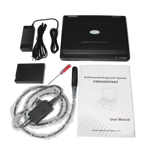Contec CMS600P2VET portable veterinary ultrasound scanner with 7.5 MHz rectal probe
