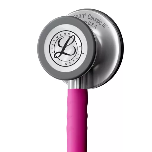 3M™ Littmann® Classic III™ Stethoscope, 5648C, Stainless-finish Chestpiece, Satin-finish Raspberry Tube