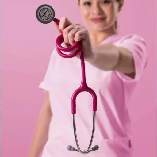 3M™ Littmann® Classic III™ Stethoscope, 5648C, Stainless-finish Chestpiece, Satin-finish Raspberry Tube