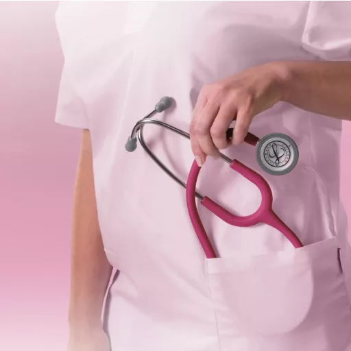 3M™ Littmann® Classic III™ Stethoscope, 5648C, Stainless-finish Chestpiece, Satin-finish Raspberry Tube